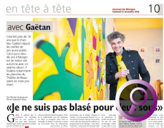 Gaëtan dans le journal de Morges